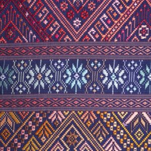 colorful thai silk handcraft peruvian style rug surface old vintage