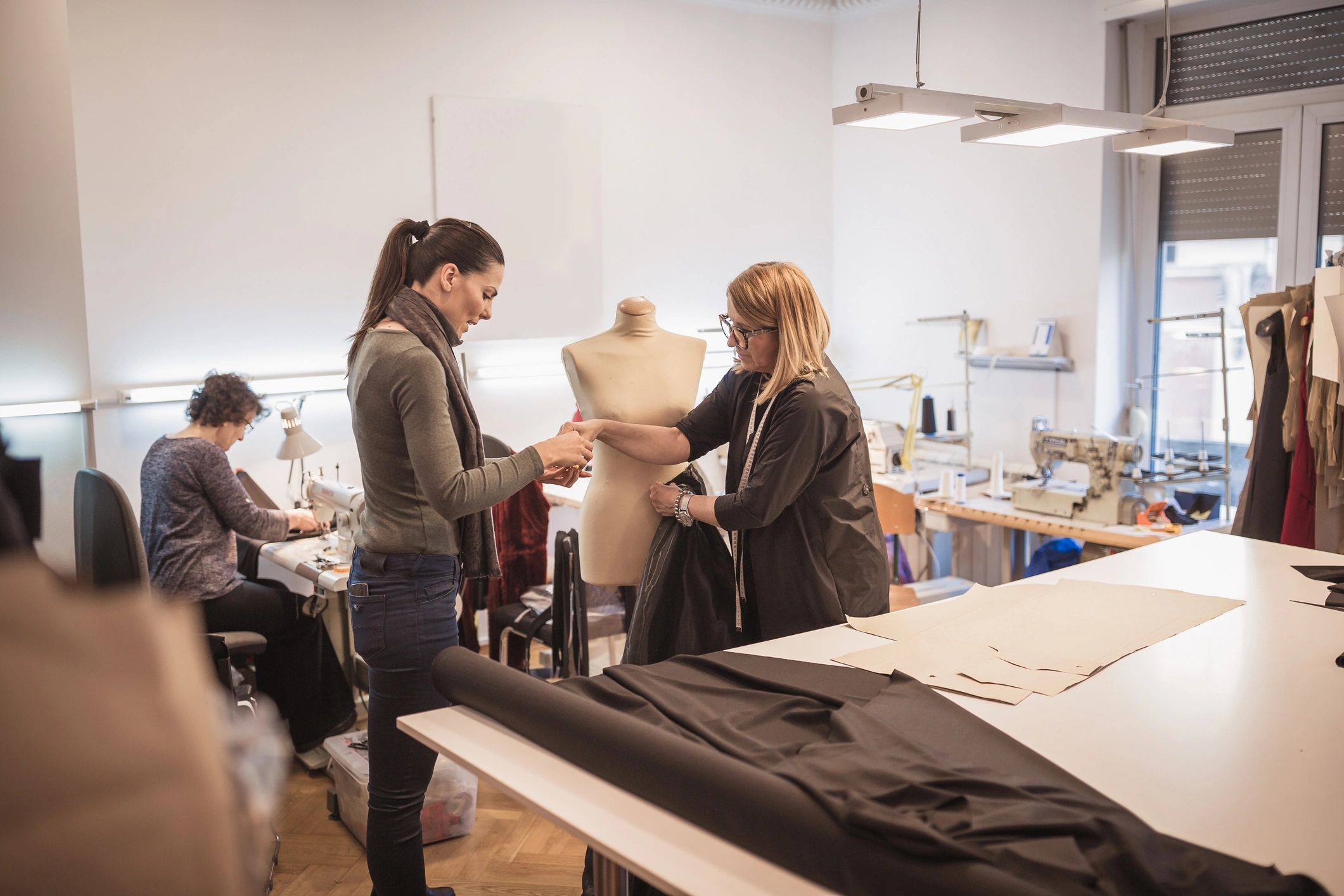 Customer portrait in a design studio setting
